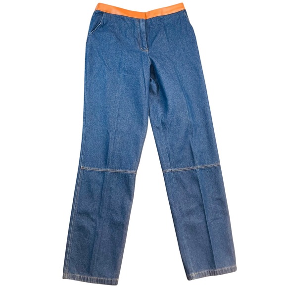 Vintage Forenza Women's High Rise Straight Leg Jeans Size 12T Blue Denim Trim - Picture 1 of 6